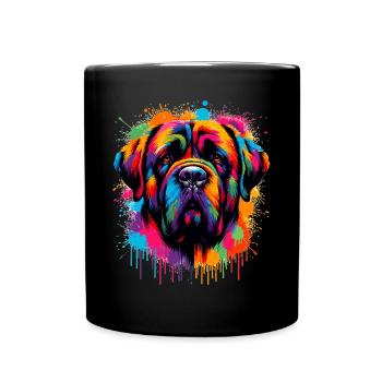 Mastiff Dog Head Graphic - Full Colour Mug - black - Front