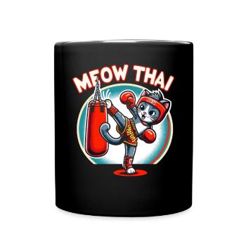 Muay Thai Arts Martiaux Cat Meow Thaï Boxe Thaïlandaise - Mug uni - noir - Devant