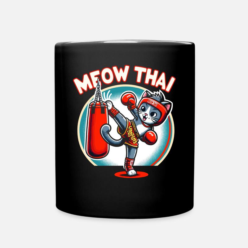 Muay Thai Kampfkunst Katze Miau Thai Thai Boxen - Tasse einfarbig - Schwarz