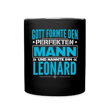 Leonard Name Design - Tasse einfarbig - Schwarz - Vorne