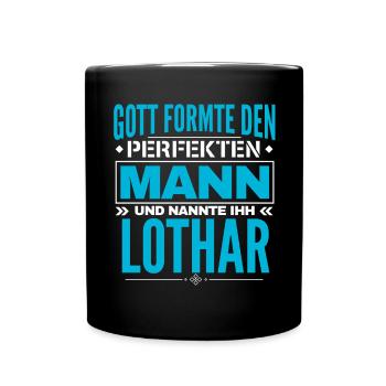 Lothar Name Design - Tasse einfarbig - Schwarz - Vorne