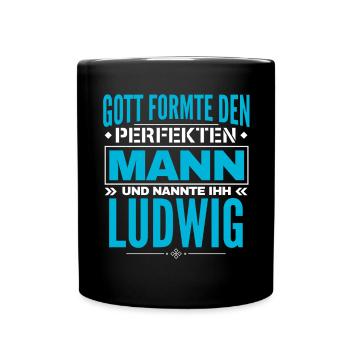 Ludwig Name Design - Tasse einfarbig - Schwarz - Vorne