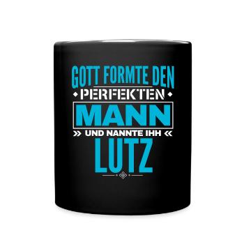 Lutz Name Design - Tasse einfarbig - Schwarz - Vorne