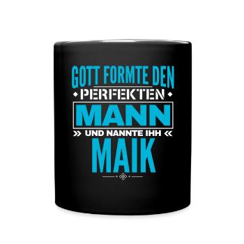 Maik Name Design - Tasse einfarbig - Schwarz - Vorne