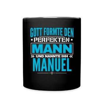 Manuel Name Design - Tasse einfarbig - Schwarz - Vorne