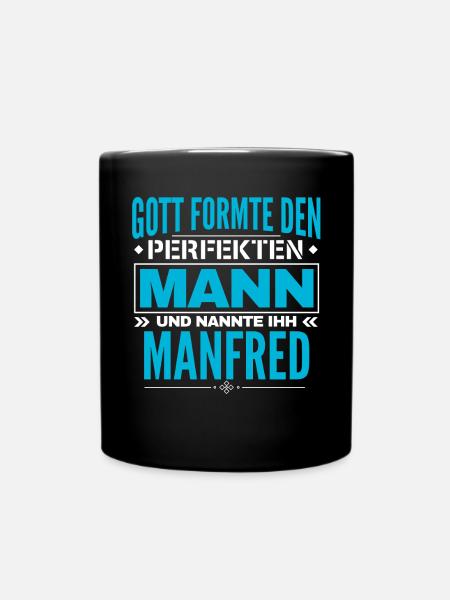 Manfred Name Design - Tasse einfarbig - Schwarz