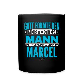 Marcel Name Design - Tasse einfarbig - Schwarz - Vorne