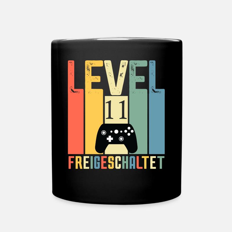 Level 11 ist freigeschaltet Geburtstag 11 Jahre - Tasse einfarbig - Schwarz