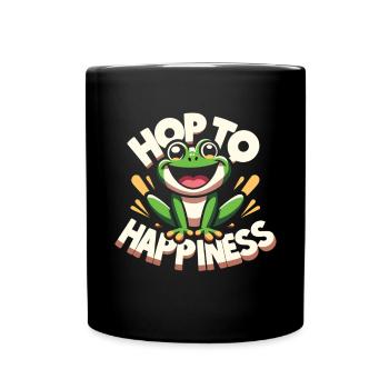 Funny Frog - Hop to Happiness - Full Colour Mug - black - Front
