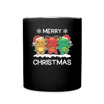 Joyeux Noël Dragon Réveillon de Noël Dragon - Mug uni - noir - Devant