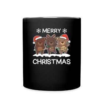 Merry Christmas Bear Christmas Eve Bears - Full Colour Mug - black - Front