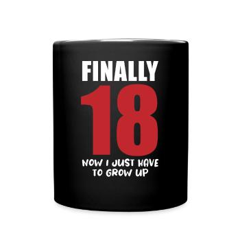 Officially Grown Up - And Now? - Full Colour Mug - black - Front