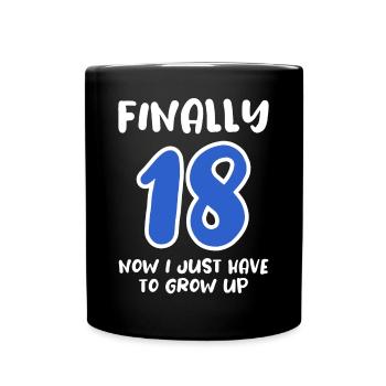 Officially Grown Up - And Now? - Full Colour Mug - black - Front