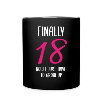 Officially Grown Up - And Now? - Full Colour Mug - black - Front