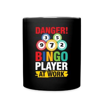 Bingo Player At Work für einen Bingo Spieler - Tasse einfarbig - Schwarz - Vorne