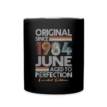 40th Birthday Vintage June 1984 Original 1984 - Full Colour Mug - black - Front