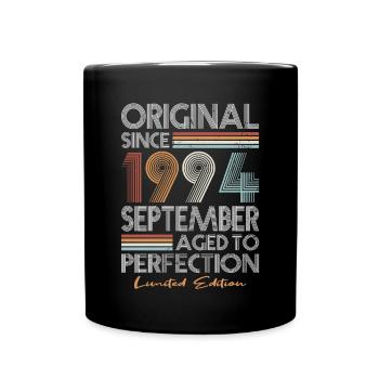 30th Birthday Vintage September 1994 Original - Full Colour Mug - black - Front