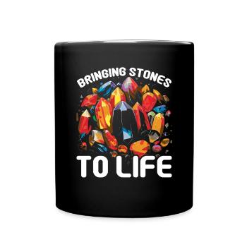 Lapidaire artiste pierres précieuses Pierre de collecte Pierre - Mug uni - noir - Devant