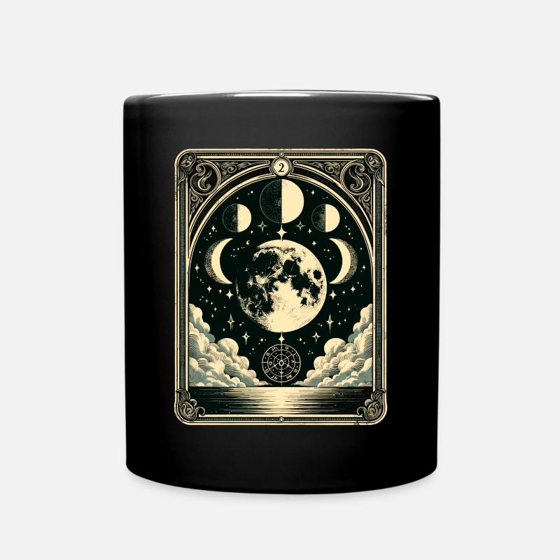 Tarotkarte Vintage Mondphase Astrologie Tarot - Tasse einfarbig - Schwarz