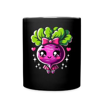 Betteraves Betteraves Légumes Betteraves Kawaii - Mug uni - noir - Devant