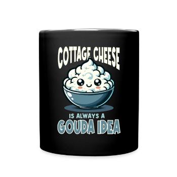 Cottage Cheese Gouda Idea - Full Colour Mug - black - Front