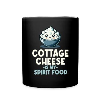 Kawaii Cottage Cheese Cottage Cheese Lover - Full Colour Mug - black - Front