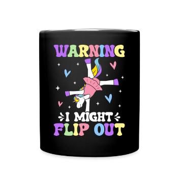 Lustige Gymnastik Turner Cartwheel - Tasse einfarbig - Schwarz - Vorne