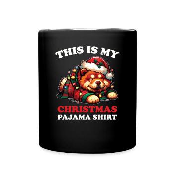 Chow Chow Weihnachts Schlafanzug Hunde - Tasse einfarbig - Schwarz - Vorne