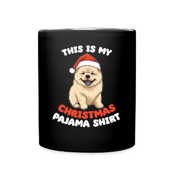 Chow Chow Weihnachts Schlafanzug Hunde - Tasse einfarbig - Schwarz - Vorne