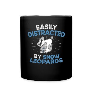 Schneeleopard - Tasse einfarbig - Schwarz - Vorne