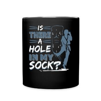Is there a hole in my sock? - Full Colour Mug - black - Front