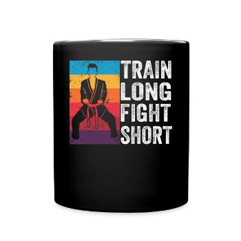 Train Long Fight kurz - Tasse einfarbig - Schwarz - Vorne