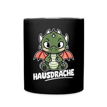 Hausdrache. Stark, Mutig und Unbesiegbar. Drache - Tasse einfarbig - Schwarz - Vorne