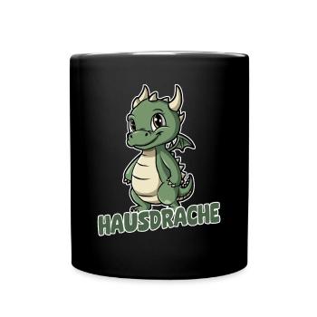 Hausdrache. Stark, Mutig und Unbesiegbar. Drache - Tasse einfarbig - Schwarz - Vorne