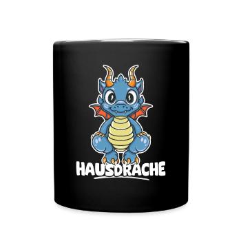 Hausdrache. Stark, Mutig und Unbesiegbar. Drache - Tasse einfarbig - Schwarz - Vorne