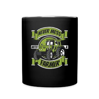 Ne plaisantez jamais avec un agriculteur - Mug uni - noir - Devant