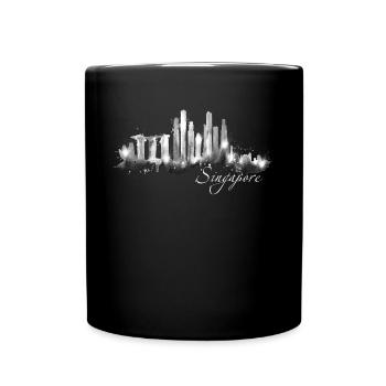 Singapour Skyline Silhouette Asie J’aime Singapour - Mug uni - noir - Devant
