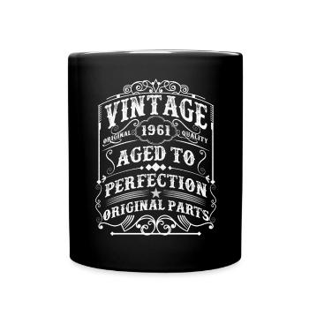 Vintage 1961 Man Myth Legend 62nd Birthday - Full Colour Mug - black - Front