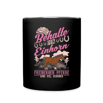 Freiberg cheval licorne - Mug uni - noir - Devant