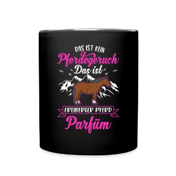 Freiberger Pferd Parfüm - Tasse einfarbig - Schwarz - Vorne