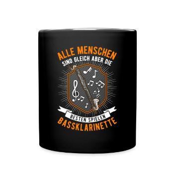 Bassklarinette Geschenk Bassklarinettist - Tasse einfarbig - Schwarz - Vorne