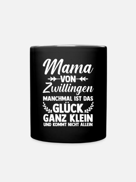 Mutter Zwillingsmama Mama von Zwillingen - Tasse einfarbig - Schwarz