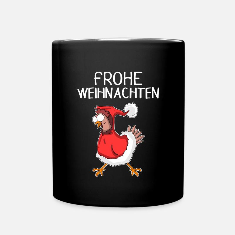 Weihnachtshuhn Frohe Weihnachten Huhn - Tasse einfarbig - Schwarz