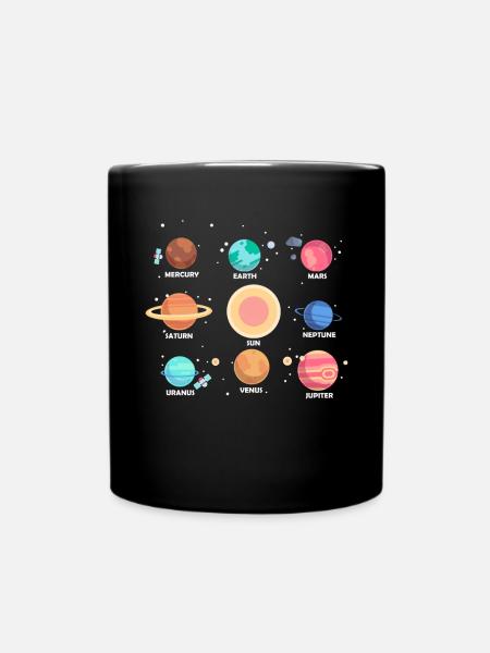 Sonnensystem Planeten Wissenschaftsraum Astrologie - Tasse einfarbig - Schwarz