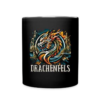 Dragon Tête de Dragon Logo Ruine Drachenfels - Mug uni - noir - Devant