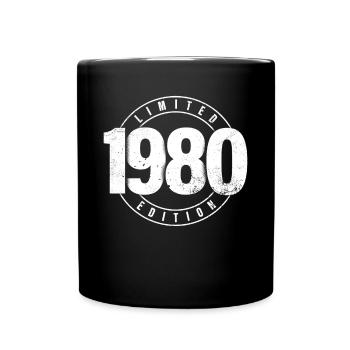Limited Edition 1980 Year of Birth Urban Birthday - Full Colour Mug - black - Front