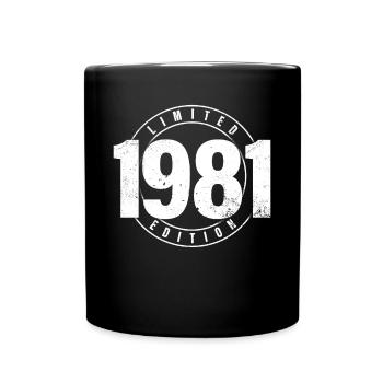 Limited Edition 1981 Year of Birth Urban Birthday - Full Colour Mug - black - Front