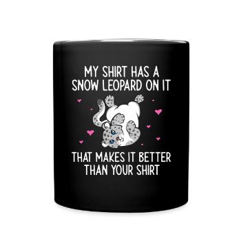 Schneeleopard - Tasse einfarbig - Schwarz - Vorne