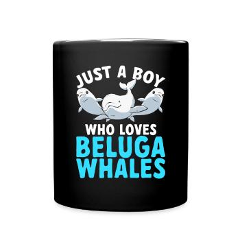 Baleine blanche Béluga - Mug uni - noir - Devant