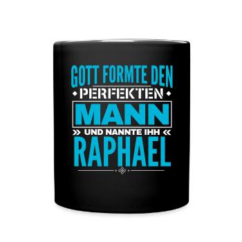 Raphael Name Design - Tasse einfarbig - Schwarz - Vorne